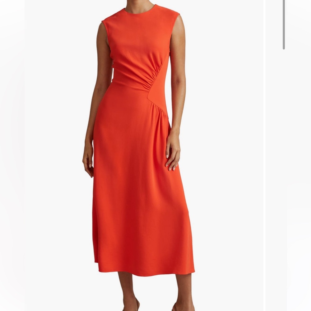 NEW Reiss Stacey Sleeveless midi orange dress size 2